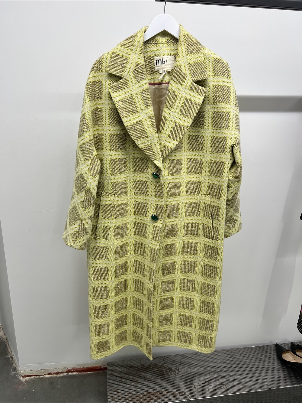 Ted Baker Yellow Check Oversized Trench Coat - Picture 1 of 5